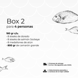 Box 2: Dorado, Salmón, Atún, Camarón para 4 personas