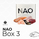 Box 3: Dorado, Salmón, Atún, Camarón, Mejillón Chileno para 4 personas